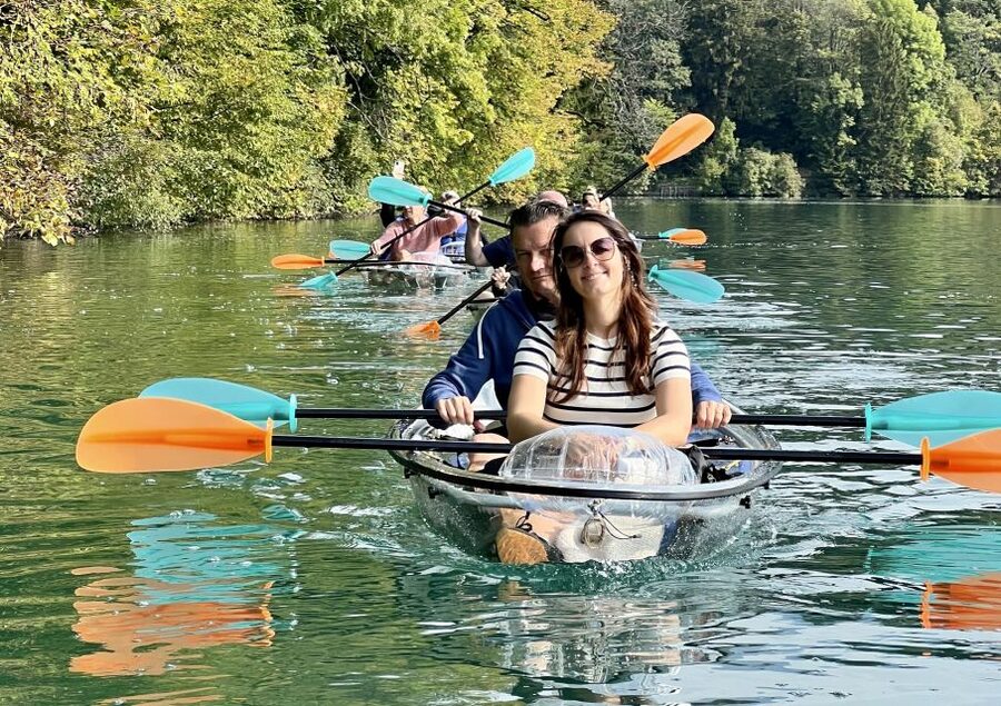 Bled: Guided Kayaking Tour in a Transparent Kayak - Paddling toward Bled Island