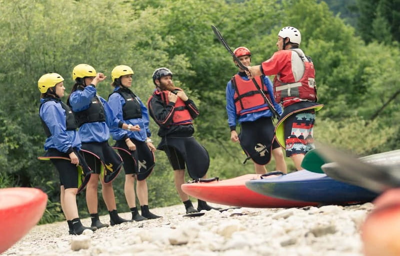 Bled: Sava River Kayaking Adventure by 3glav - Getting fitted with the kayaking equipment