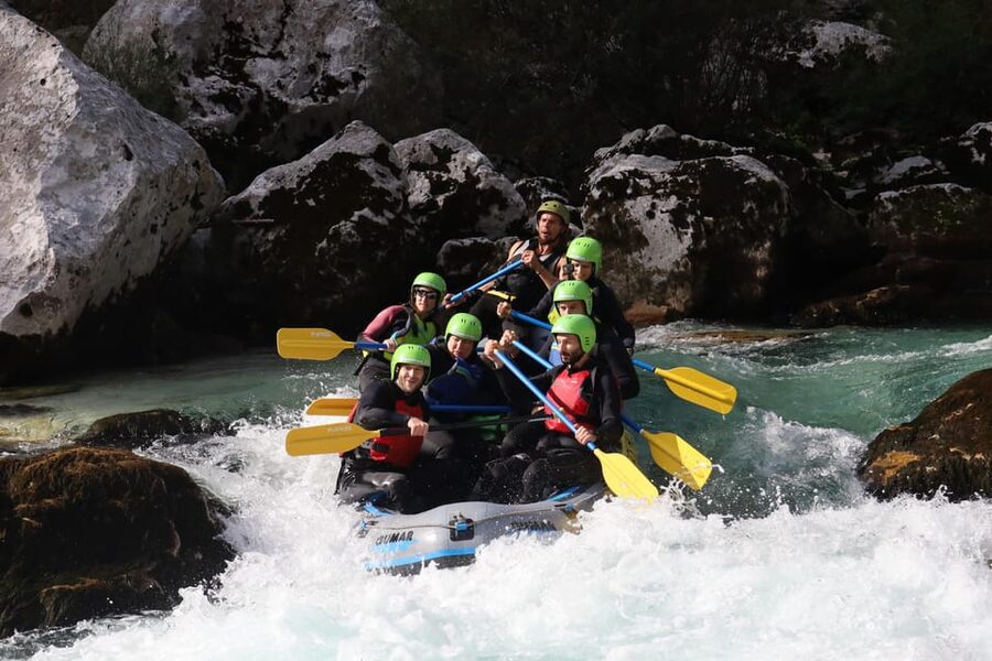 Bovec: Soča River Rafting Adventure with Photos and Drink - Showers, drinks, and the outdoor bar
