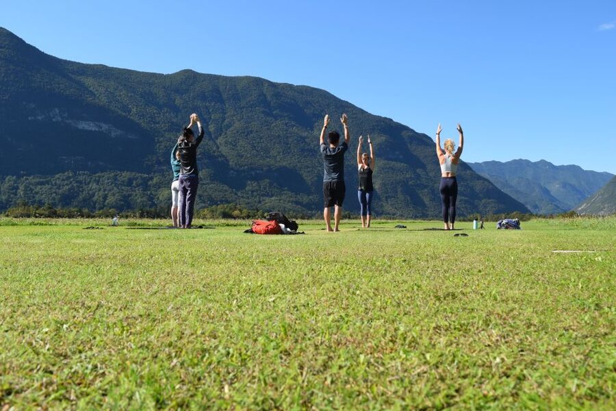 Bovec: Yoga in the Soča Valley - Meeting at the AdZENtures sign