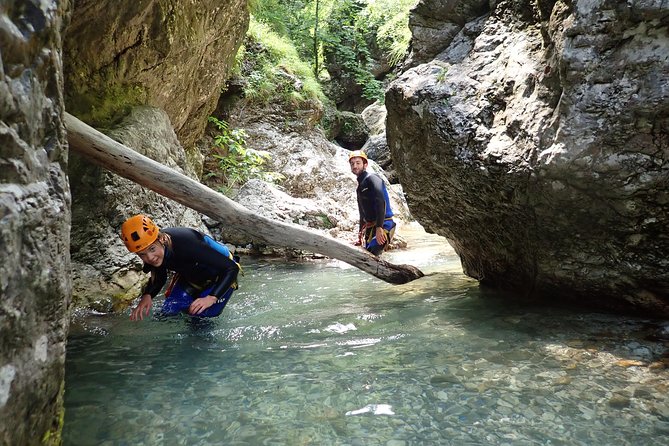 Canyoning Susec with leading local company - since 1989 - Inside Sušec Canyon: slides, jumps, and clear pools
