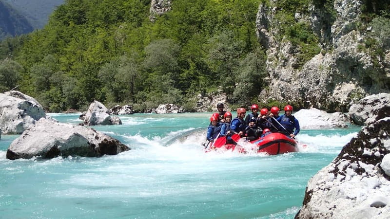 From Bovec: Premium Rafting on Soča River with Photo Service - Penguin Rock, Manhattan, and the raft slide