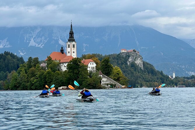 Guided Clear Kayak Tour in Bled - Getting fitted with a clear kayak and safety gear
