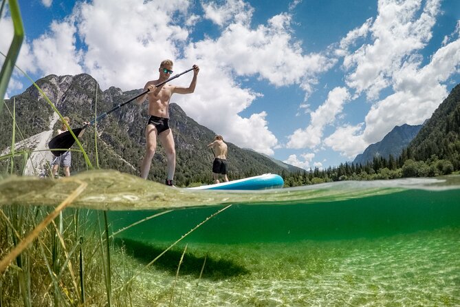 Half Day Stand-up Paddle Boarding (SUP) trip on Lake Predil - The beach stop and simple snack