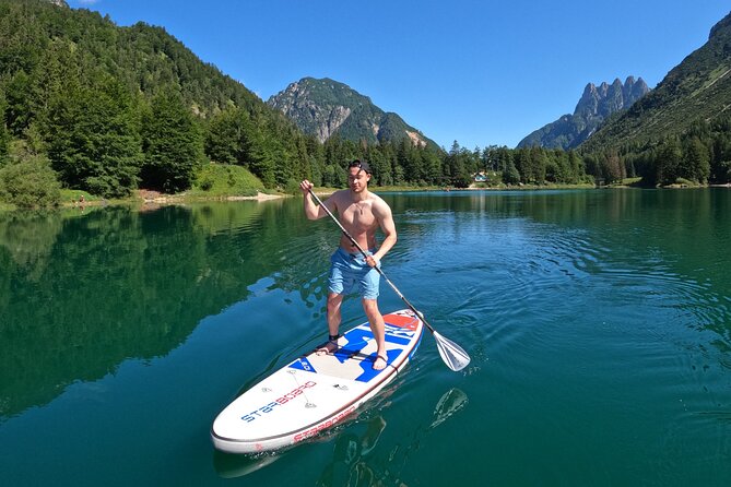 Half-Day Stand-Up Paddleboarding on Lake Predil - The First Lesson: Standing, Paddling, and Staying Upright