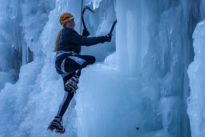 Ice Climbing - Getting fitted with technical ice-climbing equipment