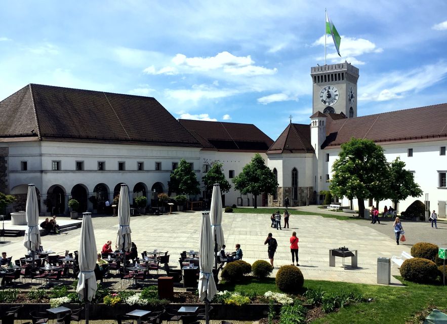 Ljubljana and Ljubljana Castle Sightseeing Tour - The library, Cobblers’ Bridge, and the Ljubljanica