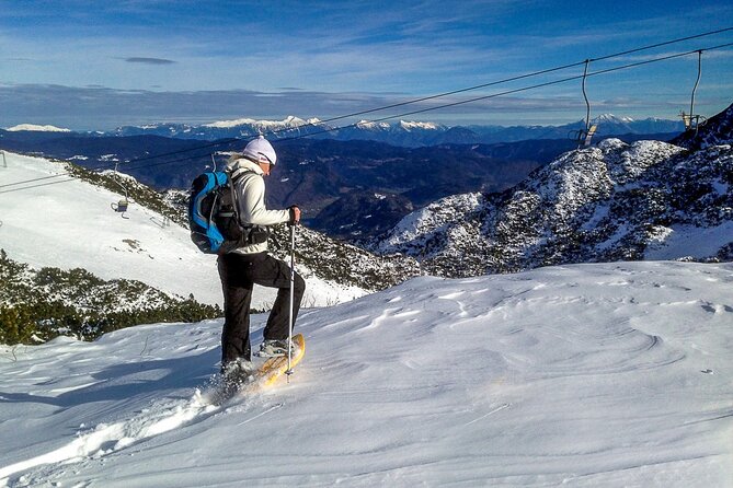 Magical Snowshoeing in Bohinj valley - Learning the basics with snowshoes and poles