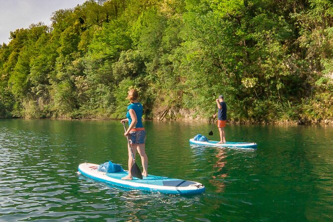 Private Half Day Stand-up Paddle Boarding on the Soča River - Across the Lake and Toward the Canyons