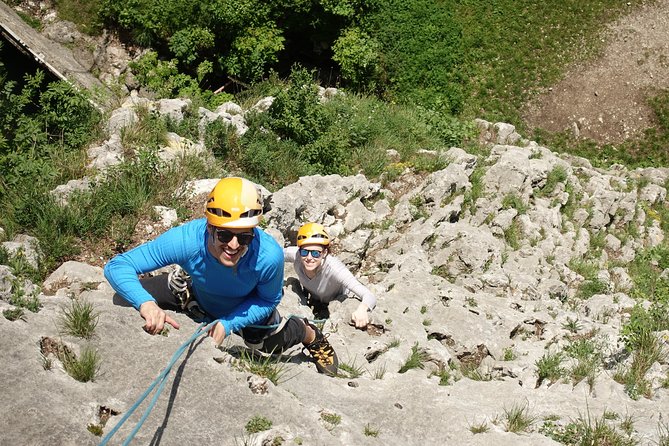 Rock Climbing near Lake Bled - Iglica Waterfall adds more than a backdrop